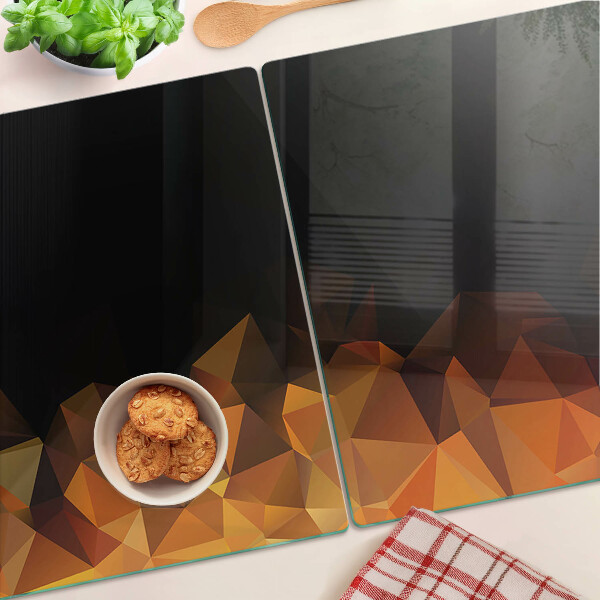 Snijplanken van glas Brandend vreugdevuur in geometrische stijl