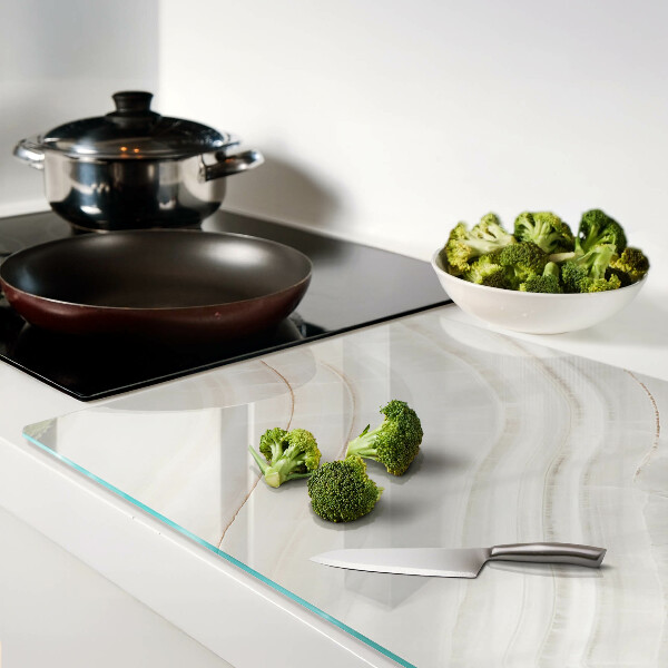 Deska kuchenna szklana Marmur ze złotymi nitkami