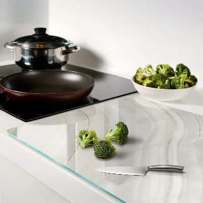 Deska kuchenna szklana Marmur ze złotymi nitkami