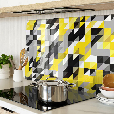 Szklana deska kuchenna Geometria w odcieniach żółtego i czarnego