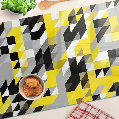 Szklana deska kuchenna Geometria w odcieniach żółtego i czarnego