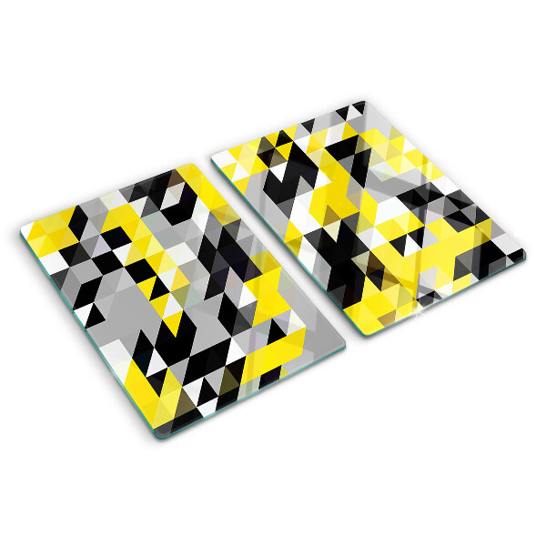 Szklana deska kuchenna Geometria w odcieniach żółtego i czarnego