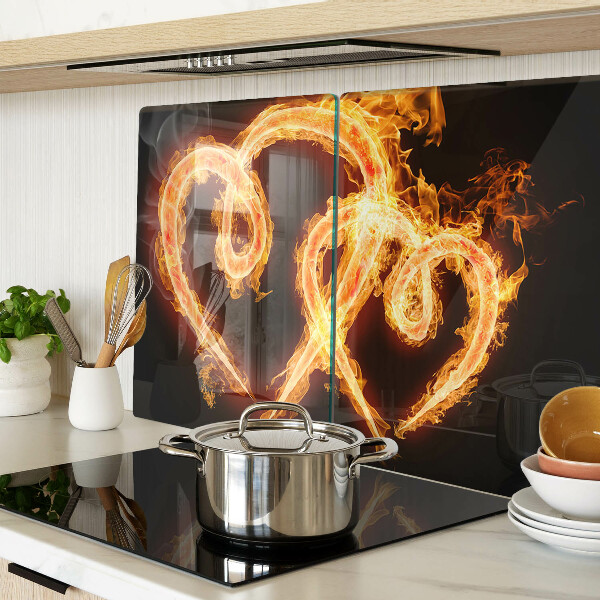Deska kuchenna szklana Płonące serce