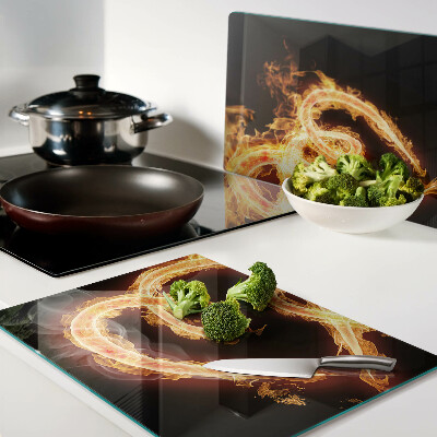 Deska kuchenna szklana Płonące serce