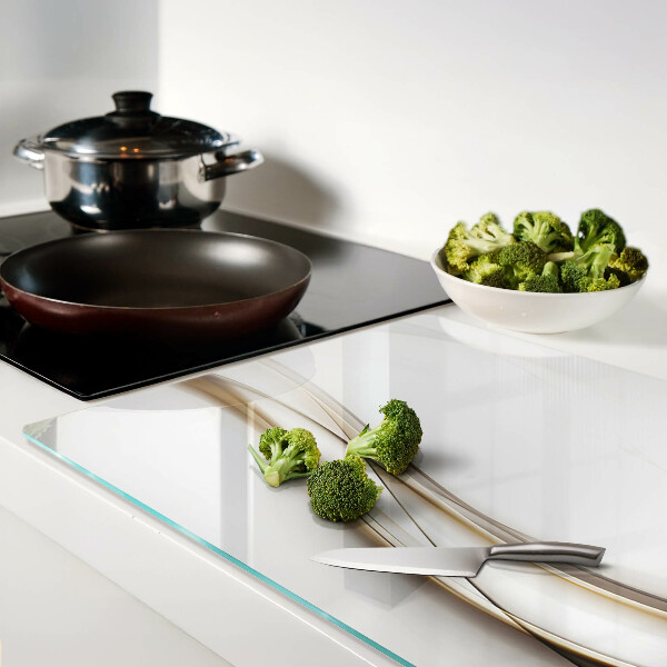 Snijplanken van glas Abstracte golven in beigetinten