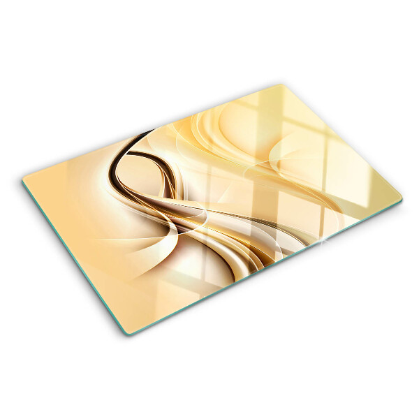 Szklana deska kuchenna Abstrakcyjne fale w odcieniach beżu