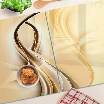 Szklana deska kuchenna Abstrakcyjne fale w odcieniach beżu