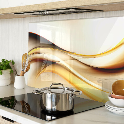 Deska kuchenna szklana Abstrakcyjne fale w odcieniach złota