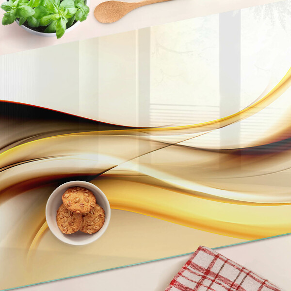 Glazen snijplanken Abstracte golven in goudtinten