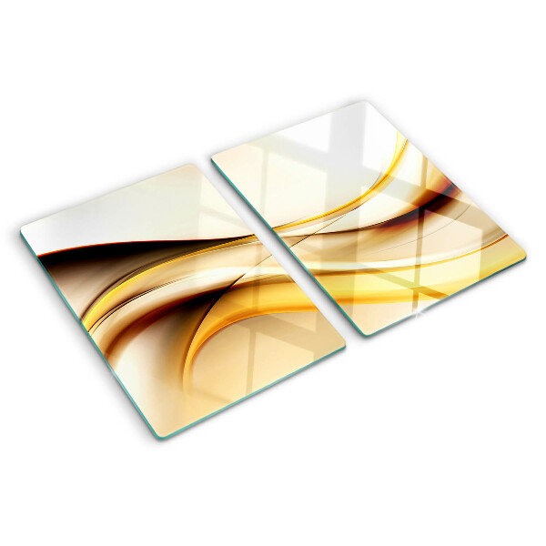 Glazen snijplanken Abstracte golven in goudtinten