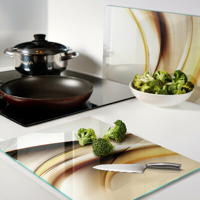 Glazen snijplanken Abstracte golven in goudtinten