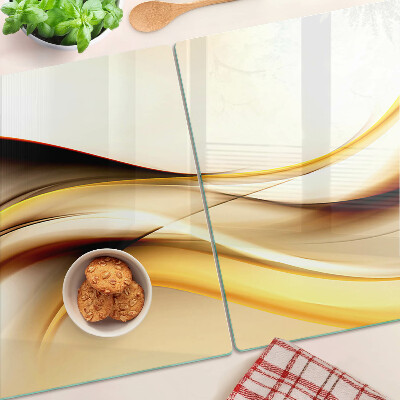 Glazen snijplanken Abstracte golven in goudtinten