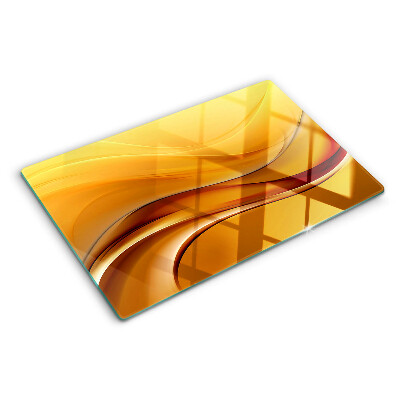 Deska kuchenna szklana Fale w odcieniach złota