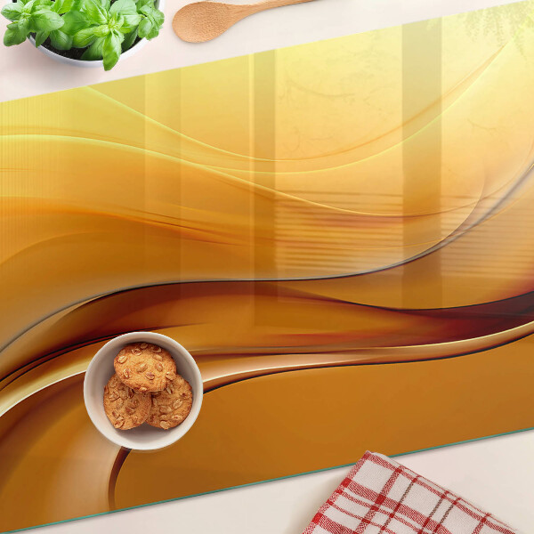 Deska kuchenna szklana Fale w odcieniach złota