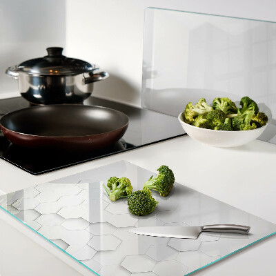 Deska kuchenna szklana Sześciokąty w odcieniach szarości