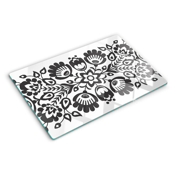 Szklana deska do krojenia Motyw kwiatowy w stylu folk