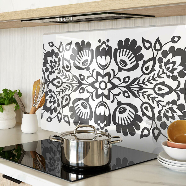 Szklana deska do krojenia Motyw kwiatowy w stylu folk