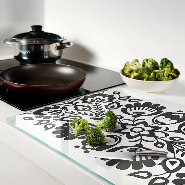 Glazen snijplanken Bloemenmotief in volksstijl