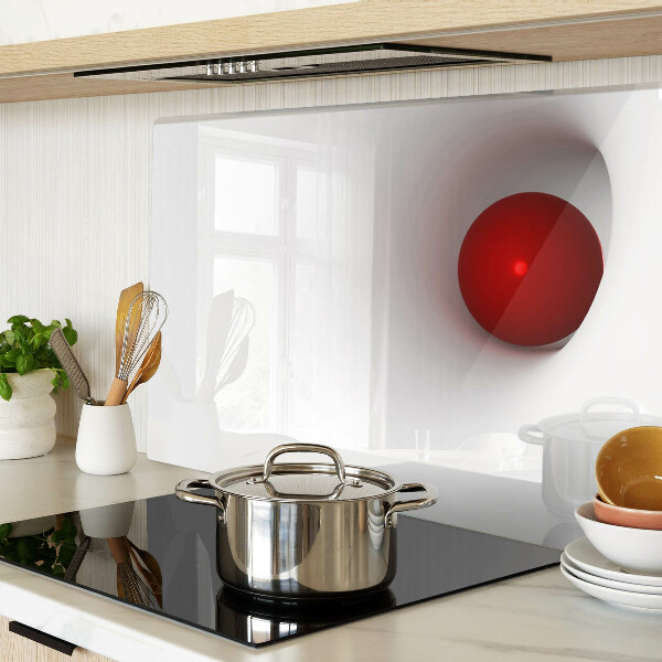 Snijplanken van glas Rode cirkel op een transparante achtergrond