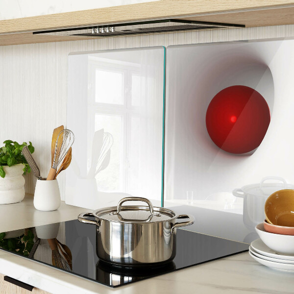 Szklana deska do krojenia Czerwony okrąg na przezroczystym tle