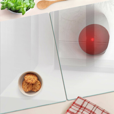 Snijplanken van glas Rode cirkel op een transparante achtergrond