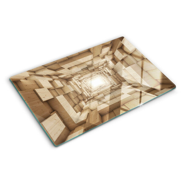 Snijplanken glas Het interieur van de houten tunnel