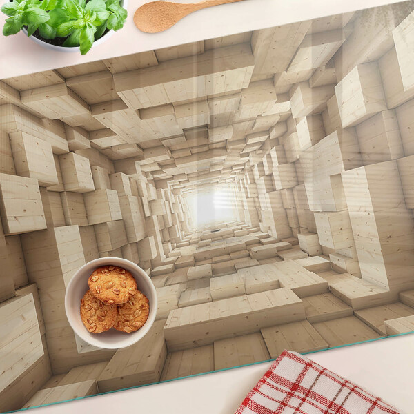 Snijplanken glas Het interieur van de houten tunnel