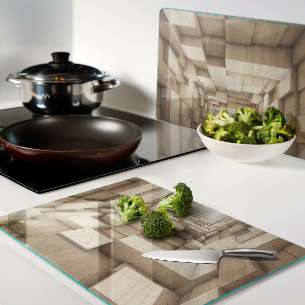 Snijplanken glas Het interieur van de houten tunnel