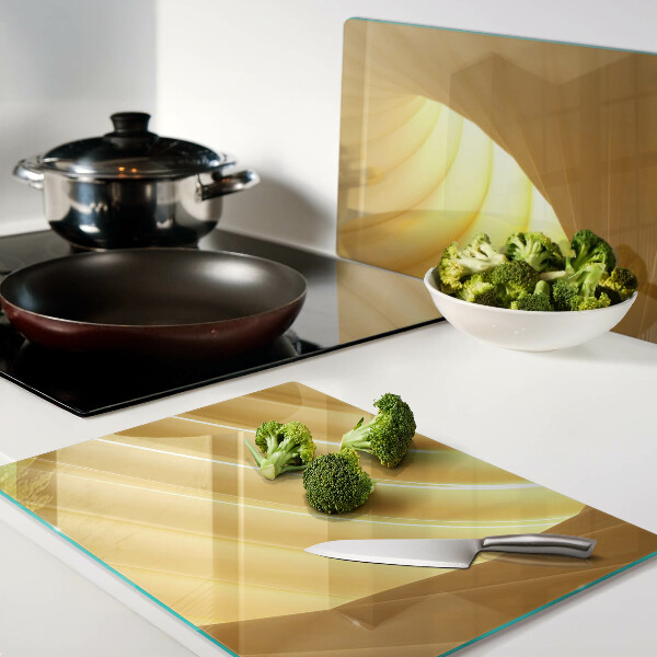 Deska kuchenna szklana Złote fale i okna