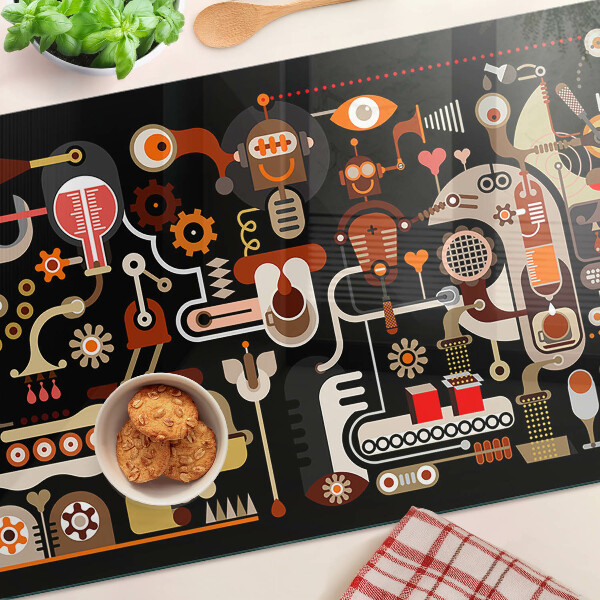 Szklana deska do krojenia Abstrakcyjne wzory z motywami roślinnymi