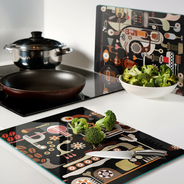 Snijplanken glas Abstracte patronen met plantmotieven