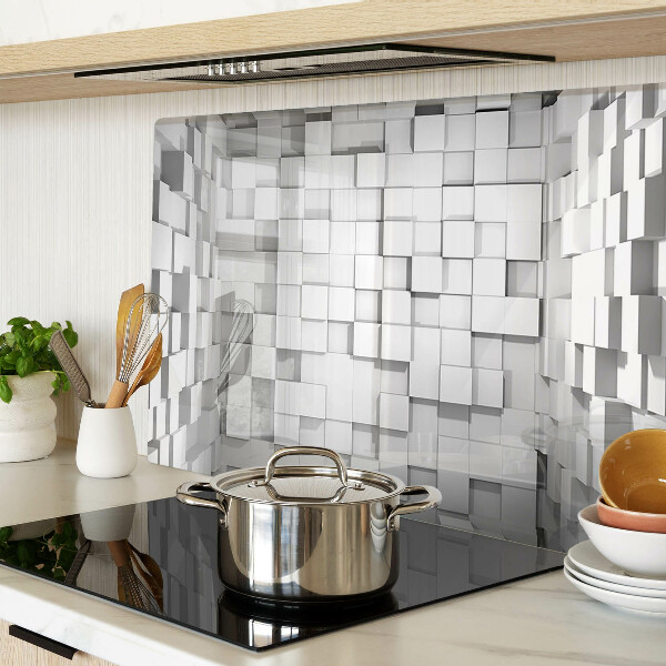 Deska kuchenna szklana Mozaika szaro-biała