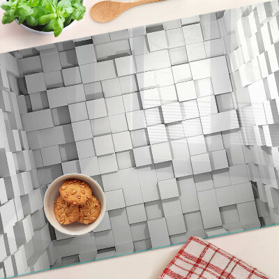 Glazen snijplanken Grijs en wit mozaïek
