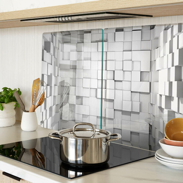 Glazen snijplanken Grijs en wit mozaïek