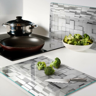 Glazen snijplanken Grijs en wit mozaïek