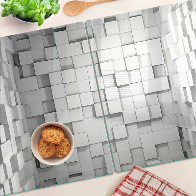 Glazen snijplanken Grijs en wit mozaïek