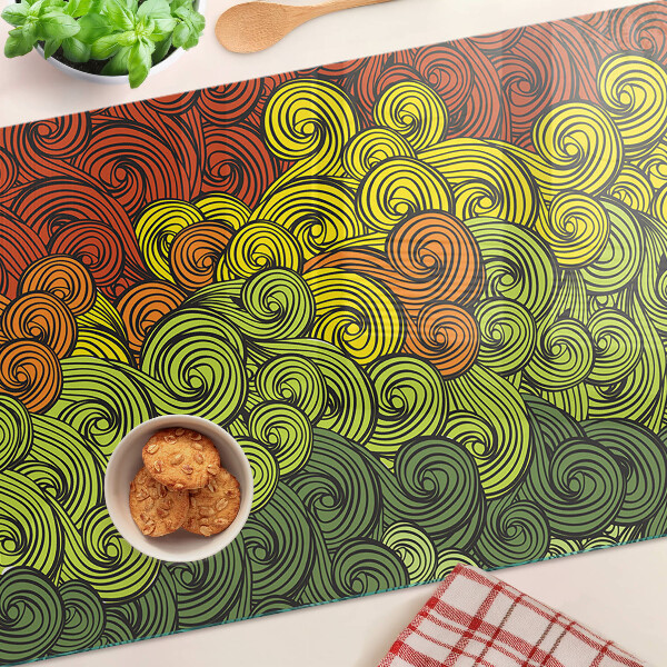 Snijplanken van glas Wervelingen van kleur