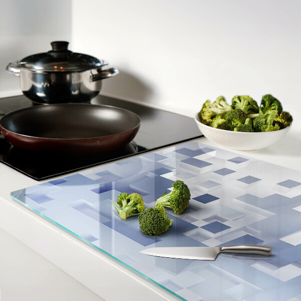 Deska kuchenna szklana Geometryczne wzory w odcieniach niebieskiego