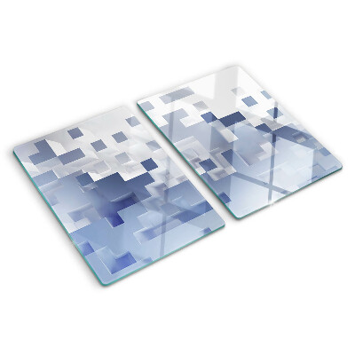 Deska kuchenna szklana Geometryczne wzory w odcieniach niebieskiego