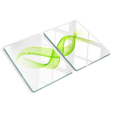 Glazen snijplanken Golven in verschillende tinten groen