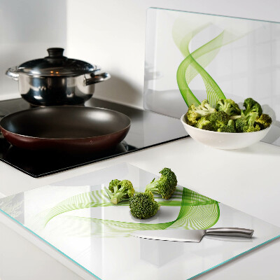 Glazen snijplanken Golven in verschillende tinten groen