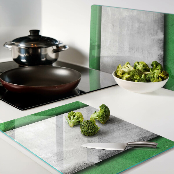 Snijplanken van glas Groene en grijze lijnen