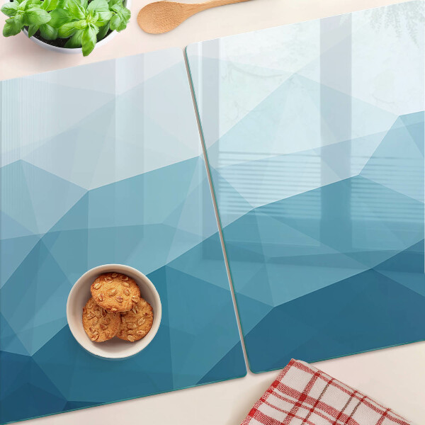 Snijplanken glas Blauwe driehoeksgradiënt