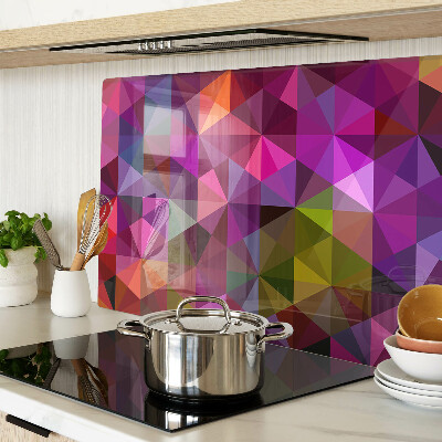 Szklana deska kuchenna Geometria w odcieniach różu i fioletu