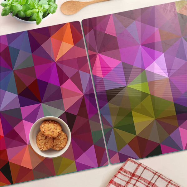 Szklana deska kuchenna Geometria w odcieniach różu i fioletu