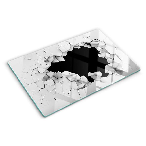 Snijplanken van glas Gebarsten muur