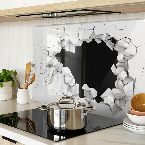 Snijplanken van glas Gebarsten muur