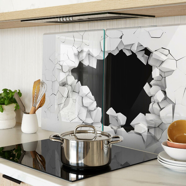 Snijplanken van glas Gebarsten muur