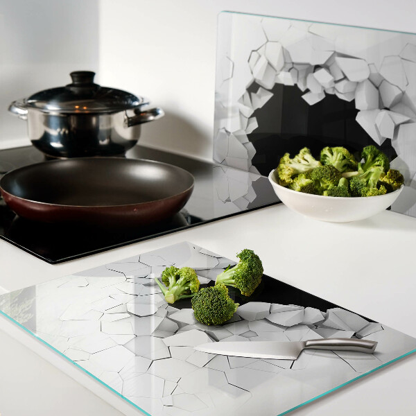 Snijplanken van glas Gebarsten muur