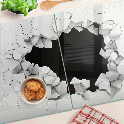 Deska kuchenna szklana Pęknięta ściana